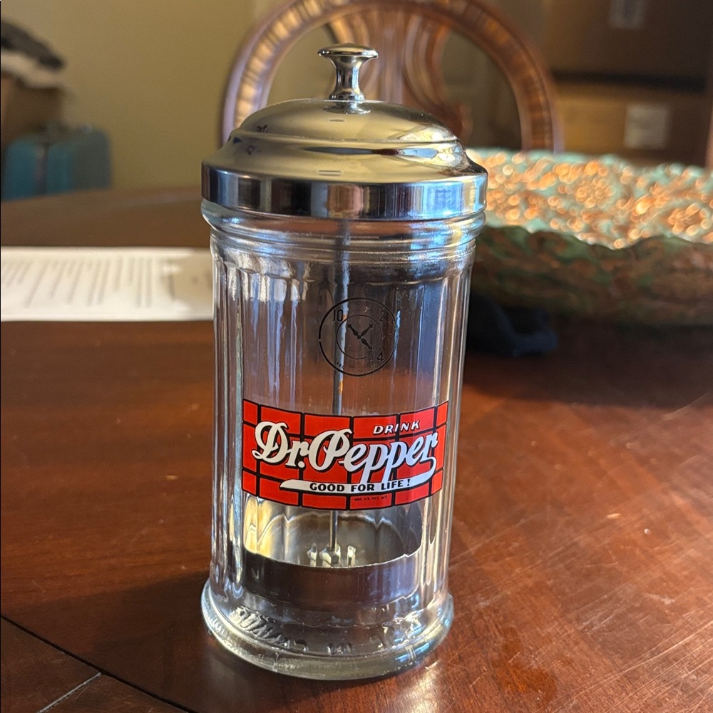Glass Sugar Dispenser with Silver Lid - Clear